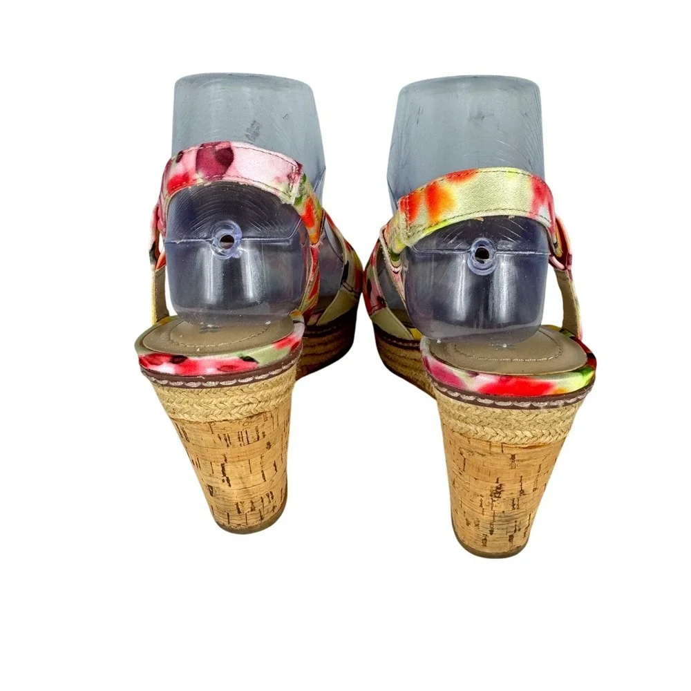 Naturalizer Lulianna Floral Wedge Sandals Multi Color N5 Comfort Size 7.5